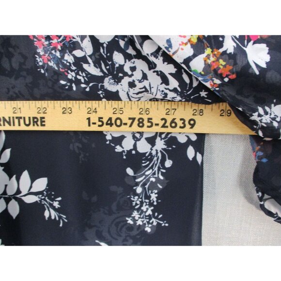 Roz Ali Floral Watercolor Kimono Cardigan Open Front Lightweight Layering 2X - Picture 7 of 11